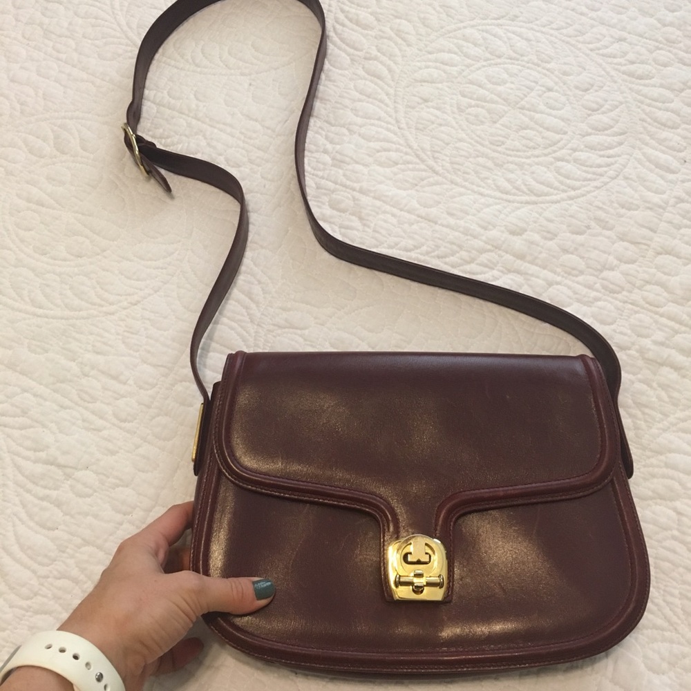 Leather satchel purse, Oxblood (maroon)